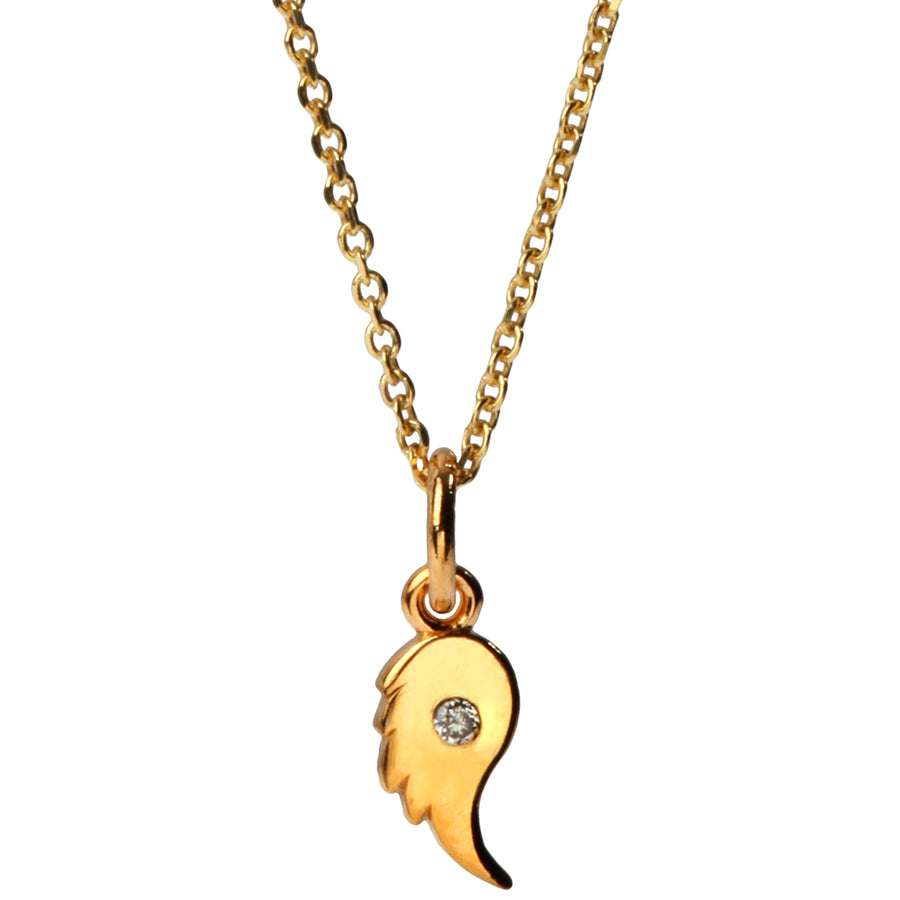 Tiny Love Angel Wing Diamond Necklace | Naomi Gray Jewelry