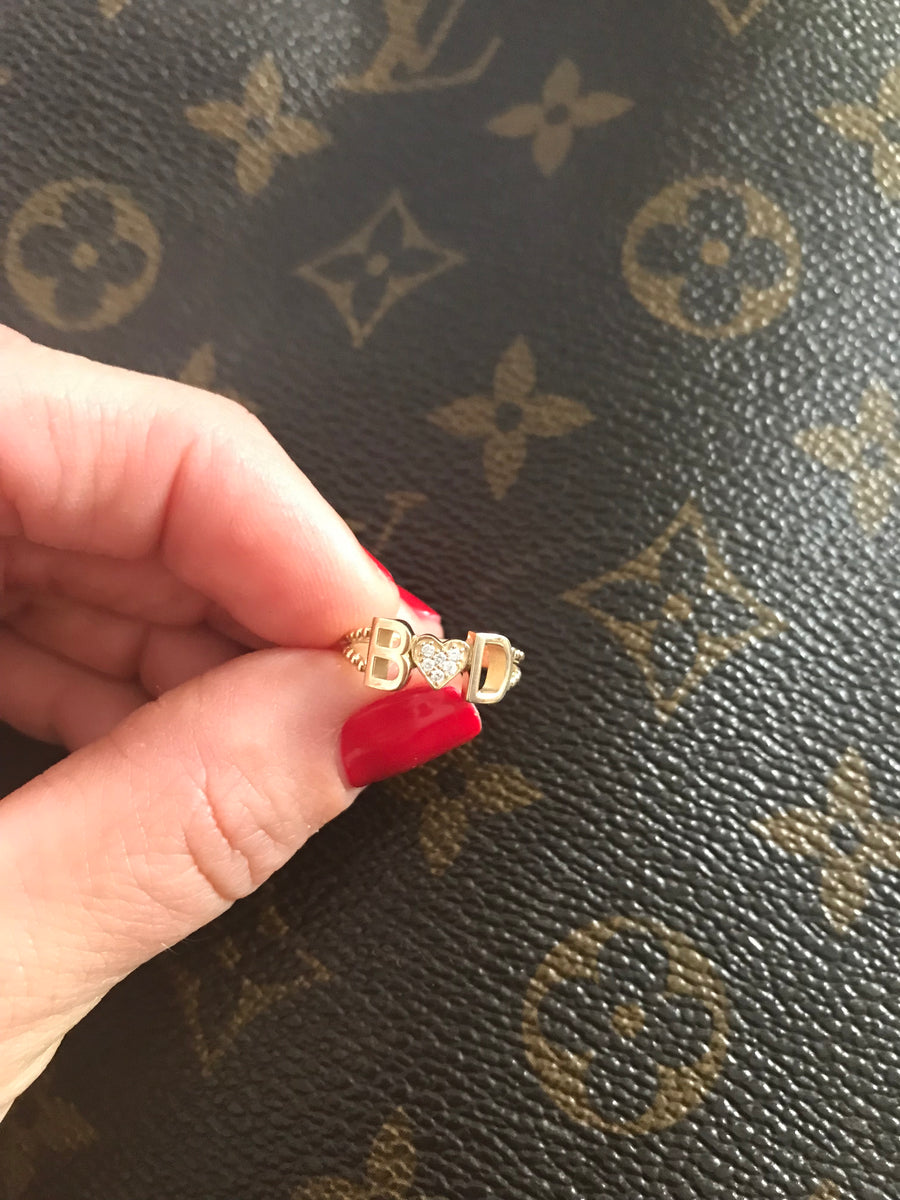 Custom Initial Heart Ring | Naomi Gray Jewelry