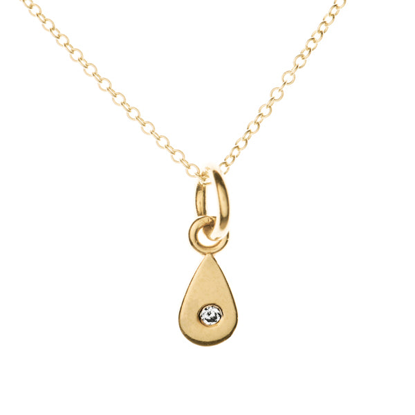 Tiny Love Drop Diamond Necklace | Naomi Gray Jewelry