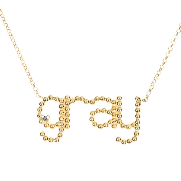 Custom Beaded Name & Diamond Necklace | Naomi Gray Jewelry
