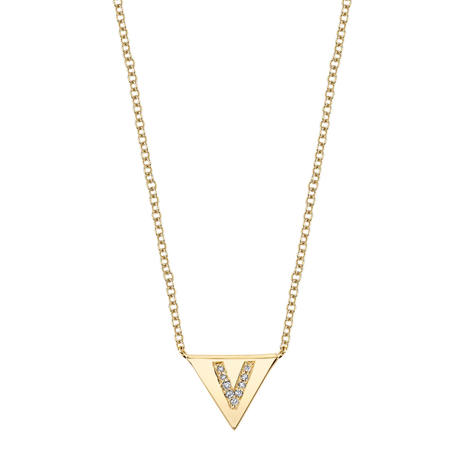 Single Initial Pave Triangle Necklace | Naomi Gray Jewelry