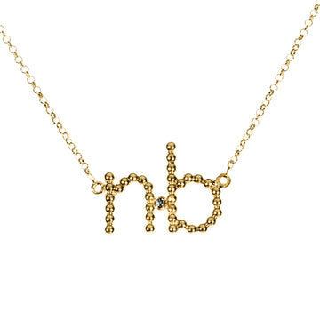 Custom Beaded 2 Initial Diamond Necklace | Naomi Gray Jewelry