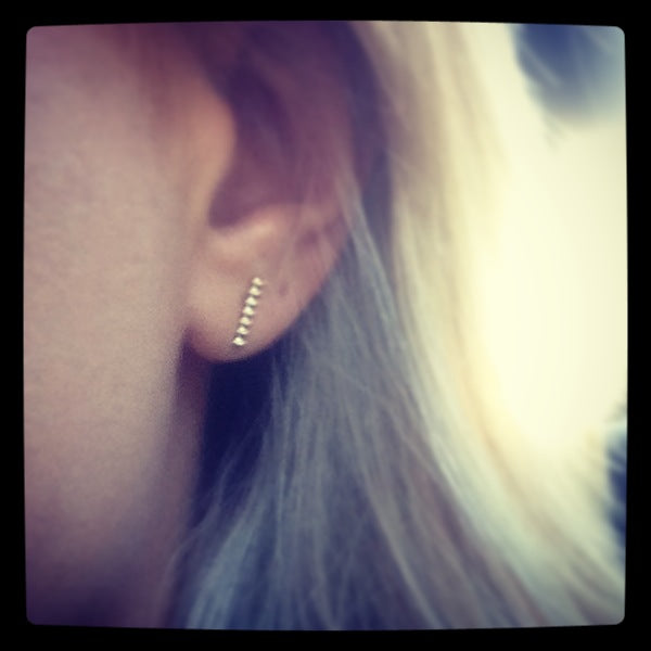 Beaded Bar Stud Earrings | Naomi Gray Jewelry