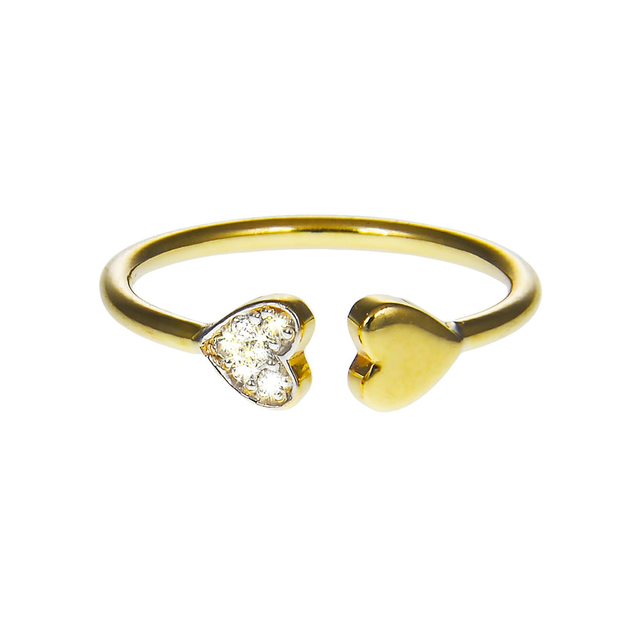 Cuff Heart Rings Double Heart Cuff Ring | Naomi Gray Jewelry