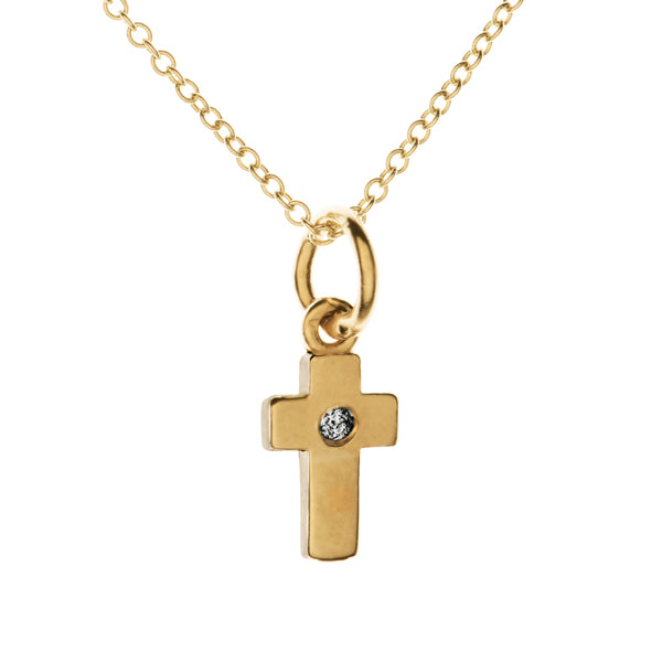 Tiny Faithful Cross Diamond Necklace | Naomi Gray Jewelry