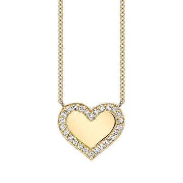 Custom Pave Heart (engraving optional) Necklace | Naomi Gray Jewelry