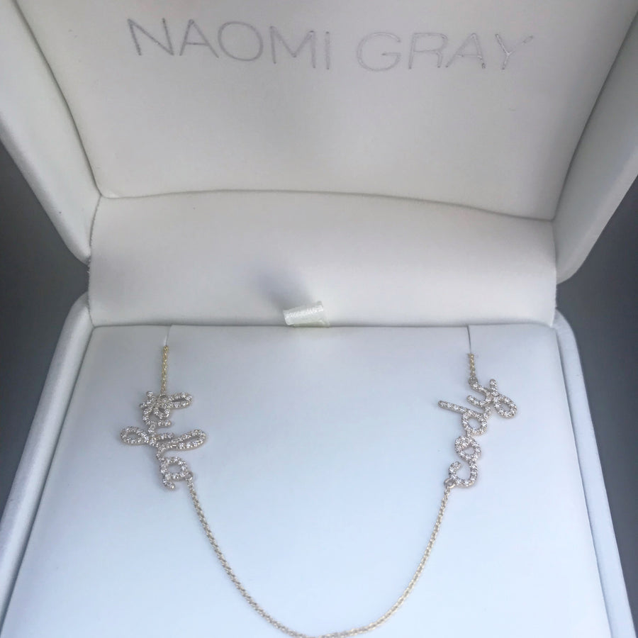 Custom Diamond Covered Dainty Name Necklace | Naomi Gray Jewelry