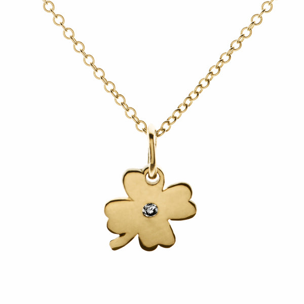 Tiny Love Clover Diamond Necklace | Naomi Gray Jewelry