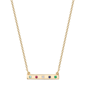 Layered Skinny Bar Necklace | Birthstone Mother's Necklace – lark & juniper