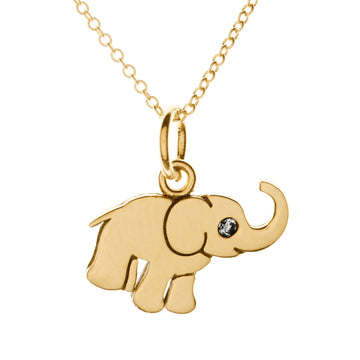 Tiny Lucky Elephant Diamond Necklace | Naomi Gray Jewelry