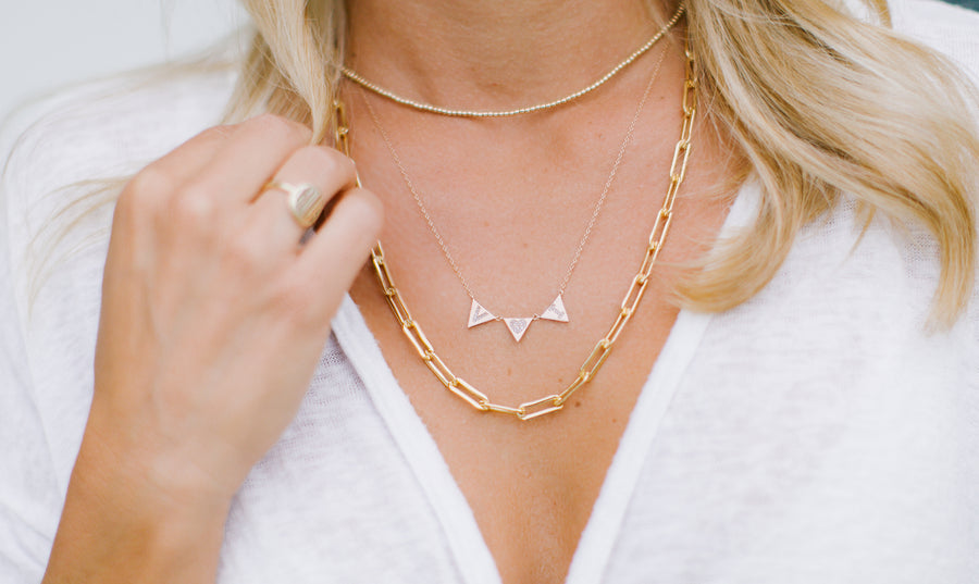 Custom Triangle Initial Necklace